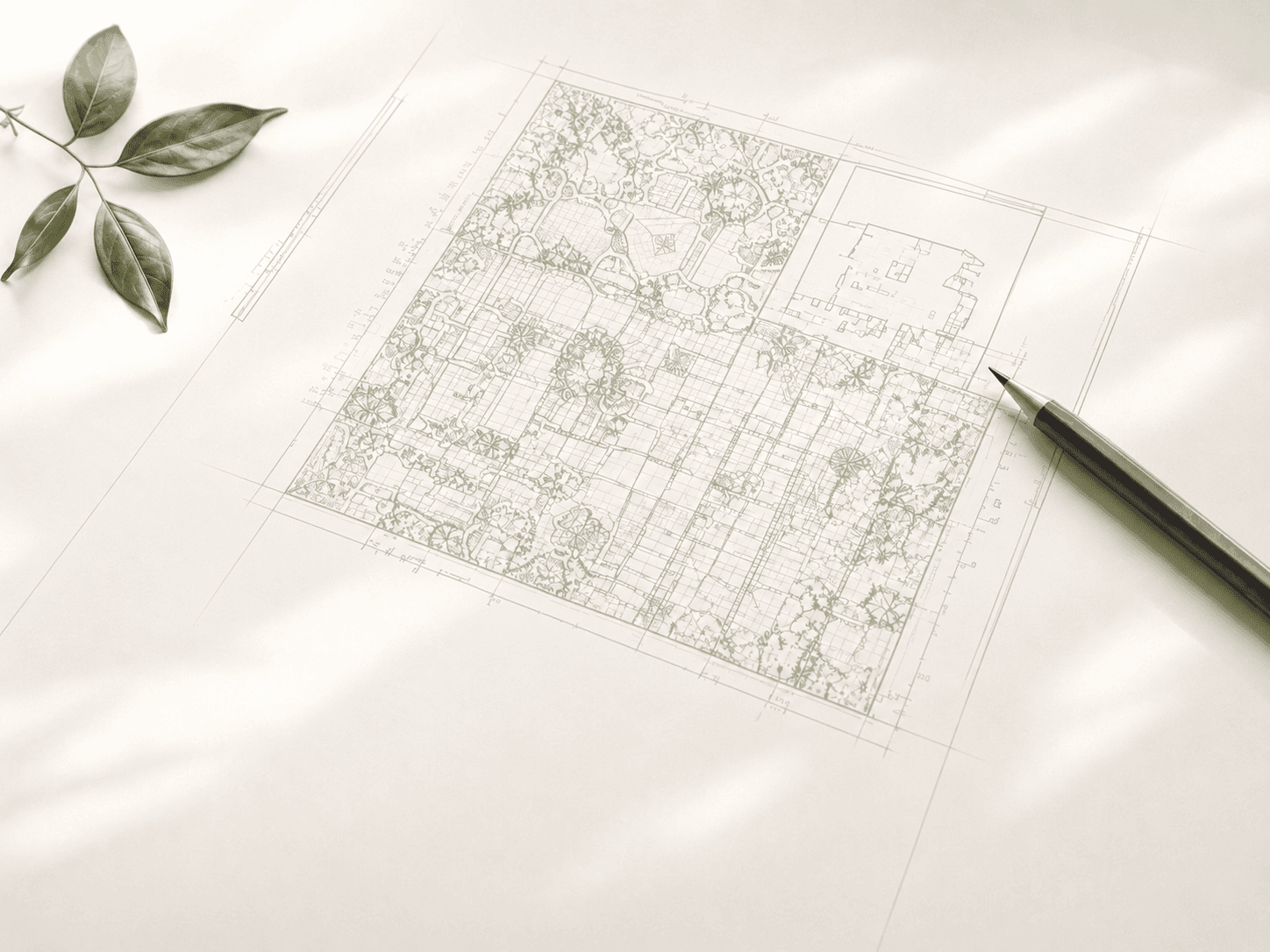 Ontwerptekening van de tuin